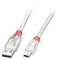 Lindy CABLE USB2 A TO MINI-B 2M/TRANSPARENT 41783