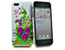 Apple iPhone 5 white violet yellow floral design hard case holster bumper maks