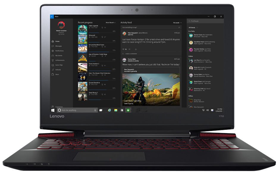 LENOVO Y700-15ISK I7/8/1TB+128SSD/960M/Free DOS EN IDEAPAD 80NV00FNMH