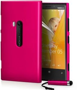 Nokia 920 Lumia Hot Pink Red Glitter Design Protective Silicone Back Case Cover maks