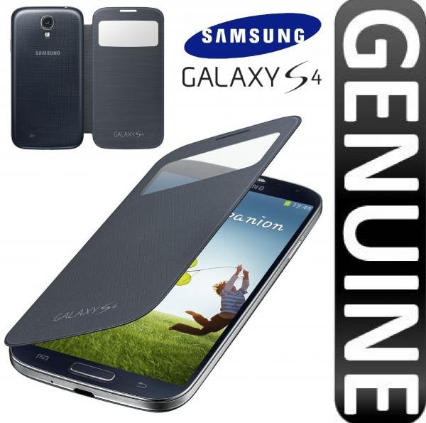 Samsung Galaxy i9500/i9505 S4 IV Original Premium S-view cover flip case EF-CI950BBEGWW maks black