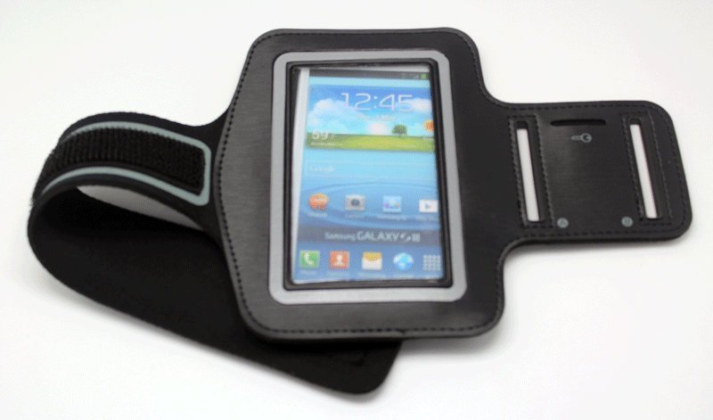 Samsung i9300 Galaxy S3 III Sports Armband Running Gym Arm Cover Case Holder Bag maks sports fitness velo moto black