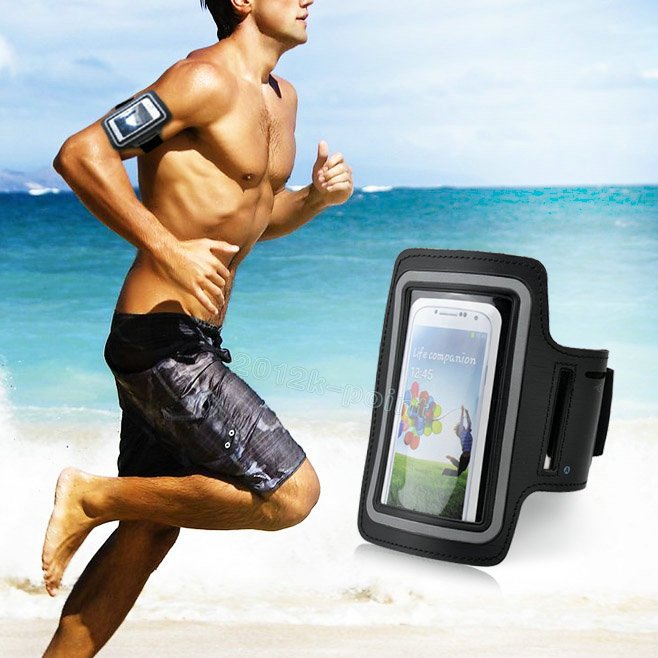 Samsung Galaxy S4 IV i9500/i9505 Sport GYM Running Armband Case Cover black maks