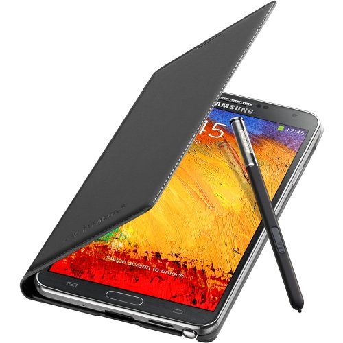 Samsung N9005 Galaxy Note 3 III Original Wallet Flip Cover Case EF-WN900BBEGWW Black maks