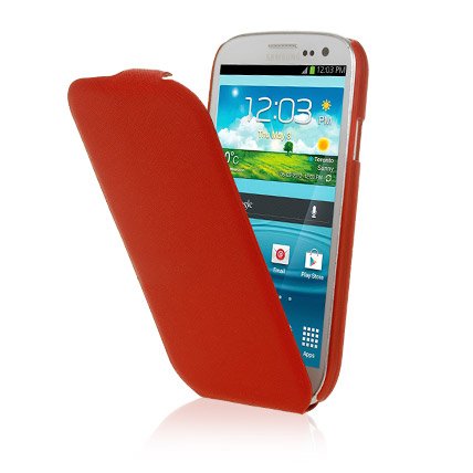 Samsung i9300 Galaxy S3 Red Leather Flip Case Cover Stand maks