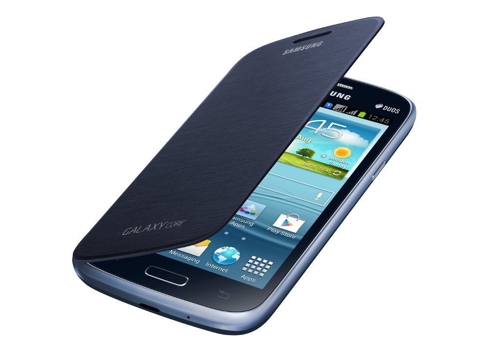 Samsung Galaxy Core i8260 Original Wallet Flip Case Cover Blue EF-FI826BLEGWW maks