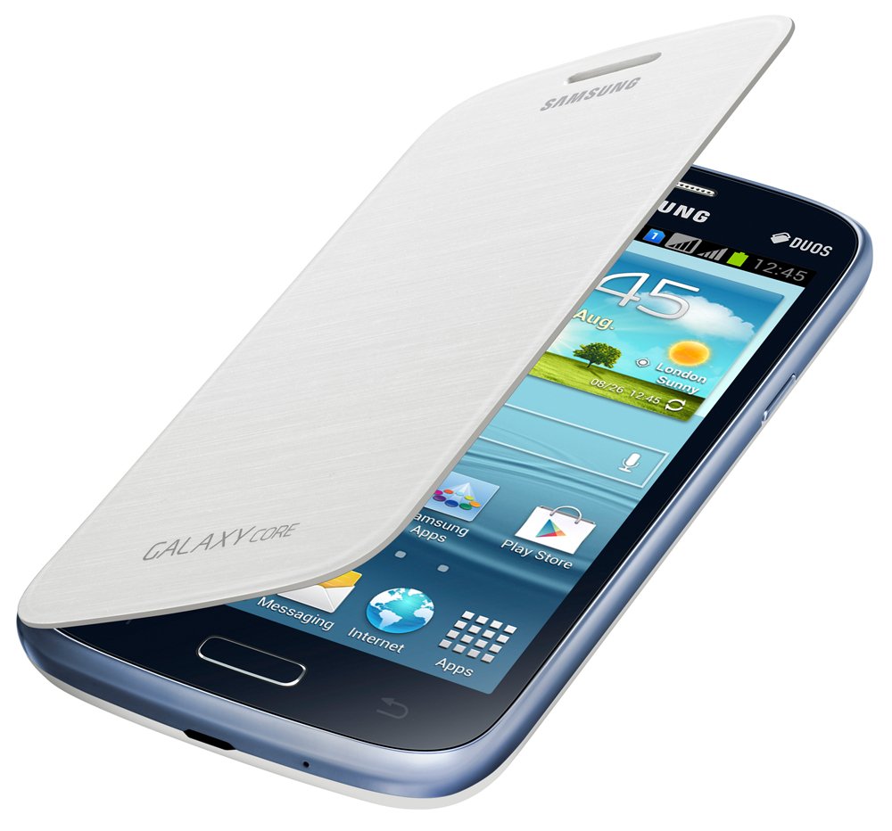 Samsung Galaxy Core i8260 Original Wallet Flip Case Cover White EF-FI826BWEGWW maks