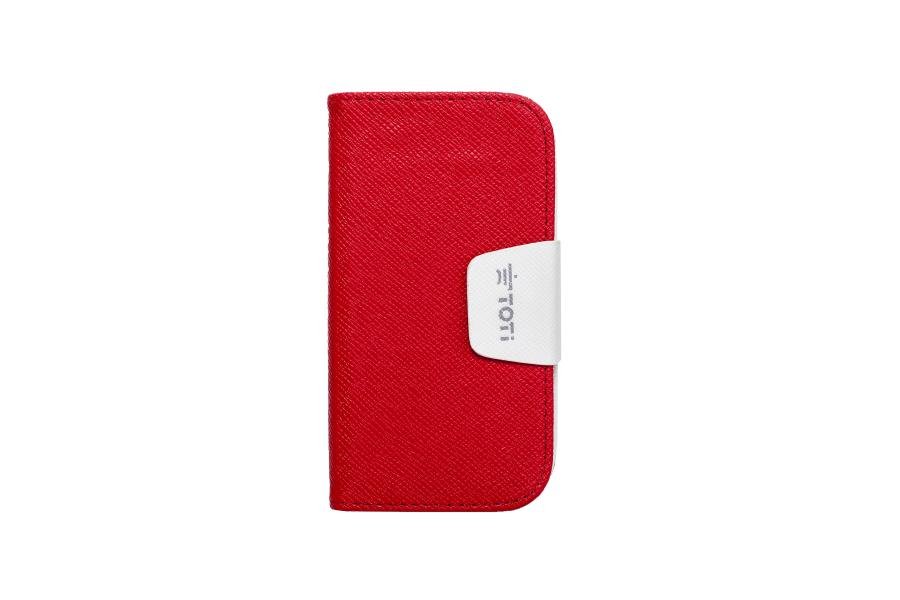 Samsung Galaxy S4 i9505 Toti Wallet Flip Cover Case Red White maks 