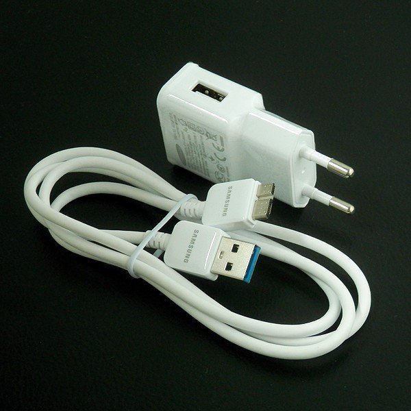 Samsung N9005 Galaxy Note 3 Original Data Cable+ Charger White datu kabelis lādētājs
