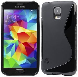 Samsung Galaxy S5 i9600 G900 Premium Silicone S Soft Back Case Cover Black maks 