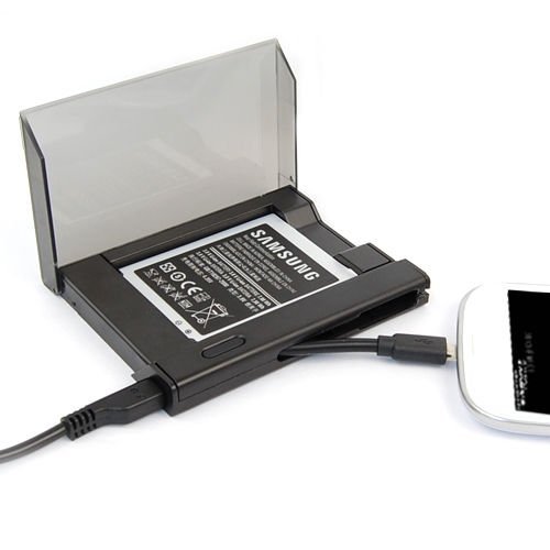 Samsung i9300/9301 S3/S3 Neo Dual USB Spare Battery Backup Power Charger Box akumulatora baterijas lādētājs