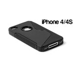 Apple iPhone 4/4S S Line Wave Silicone Back Case Cover Bumper Black maks