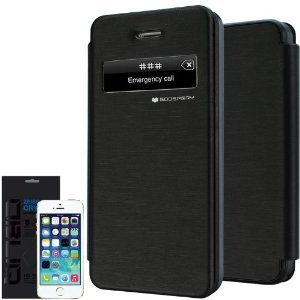 Apple iPhone 4/4S S-View Book Case Cover Flip Caller ID Black maks