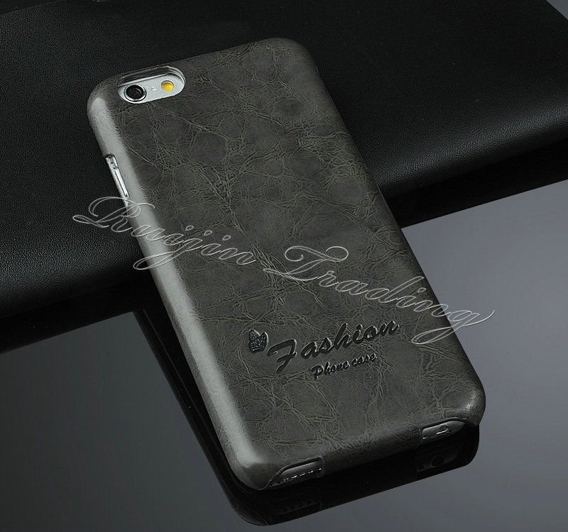 Apple iPhone 6 Luxury Leather Flip Case Cover Black Grey ādas maks 