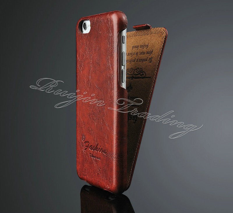 Apple iPhone 6 Luxury Leather Flip Case Cover Brown ādas maks 