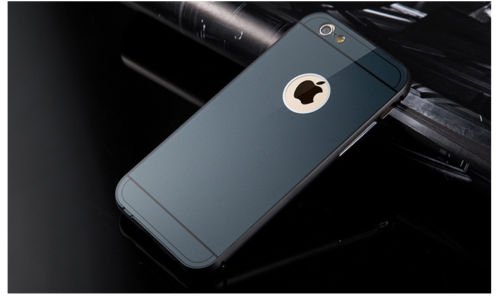 Apple iPhone 6/6S 4.7 Black Acrylic Glass Back Cover Aluminum Metal Arc Bumper Case Cover maks korpuss 