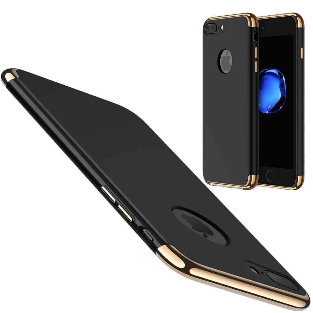 Apple iPhone 7/7S Metal Black/Gold Luxury Ultra Thin 0.9mm Shockproof Armor Back Case Cover maks vāciņš ultra plāns