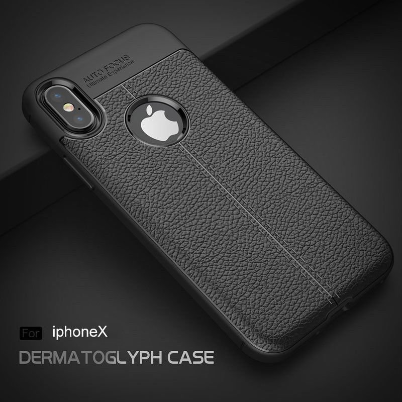 Apple iPhone 7/8 Luxury Ultra-thin Leather TPU Back Skin Case Cover Black maks vāciņš  