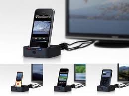 Apple iPhone 2/3/4/4S iPhone iPod Dock Docking Station LED lights+remote control+TV RCA cable kabelis lādētājs