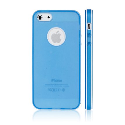 Apple iPhone 5 Light Blue EDGE silicone back case cover bumper maks 