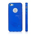 Apple iPhone 5 Dark Blue Circles & Curls silicone back case cover bumper maks