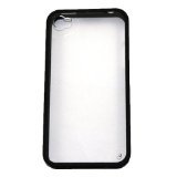 Apple iPhone 4/4S Clear Hard Coating Cover Back Case Bumper clear black maks