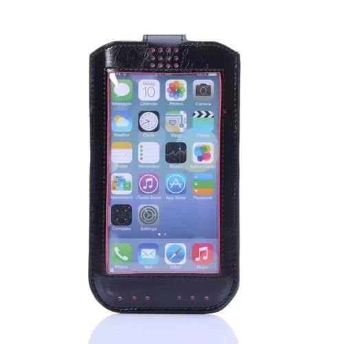 Apple iPhone 6/6S Touch Holste Leather Flip Case Cover Black maks