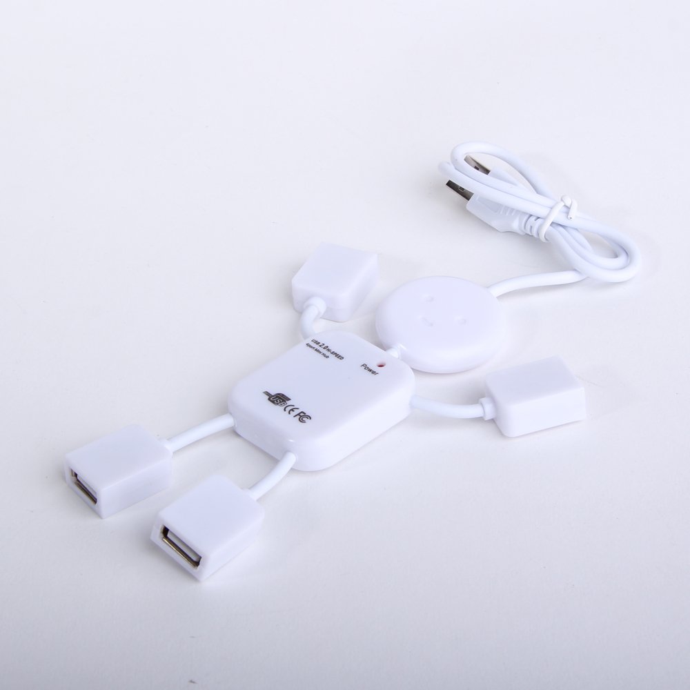 Cute USB 2.0 High-Speed 4 Port HUB Man Robot Figure Adapter Laptop PC