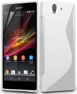 Sony C6603 Xperia Z S Line Silicone Back Case Cover White maks