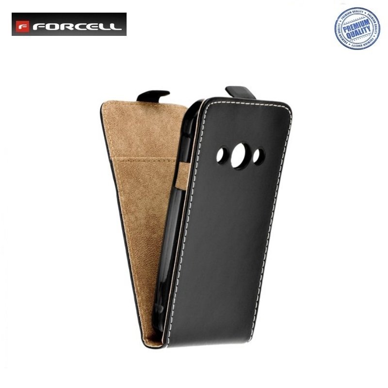 Huawei P9 Lite Mini/ Y6 Pro (2017)/ Nova Lite (2017) Leather Case Flip Cover Black melns maks