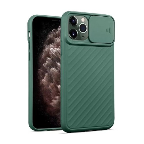 iPhone 12 Mini Silikona Macins ar kameras aizsargu (Zaļš)