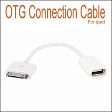 Apple iPad 2/3 iPhone 4/4S OTG USB camera connection kit cable adapter adapteris pāreja savienotājs support white