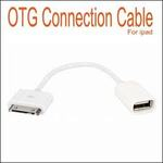 Apple iPad 2/3 iPhone 4/4S OTG USB camera connection kit cable adapter adapteris pāreja savienotājs support white