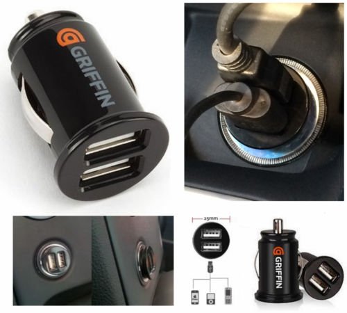 Griffin Auto Mini Dual USB Car Charger 2100mAh Tablets Adapter Apple iPad/iPhone/iPod/Samsung/Galaxy/Tab/Note/Nokia/ZTE/HTC autolādētājs 