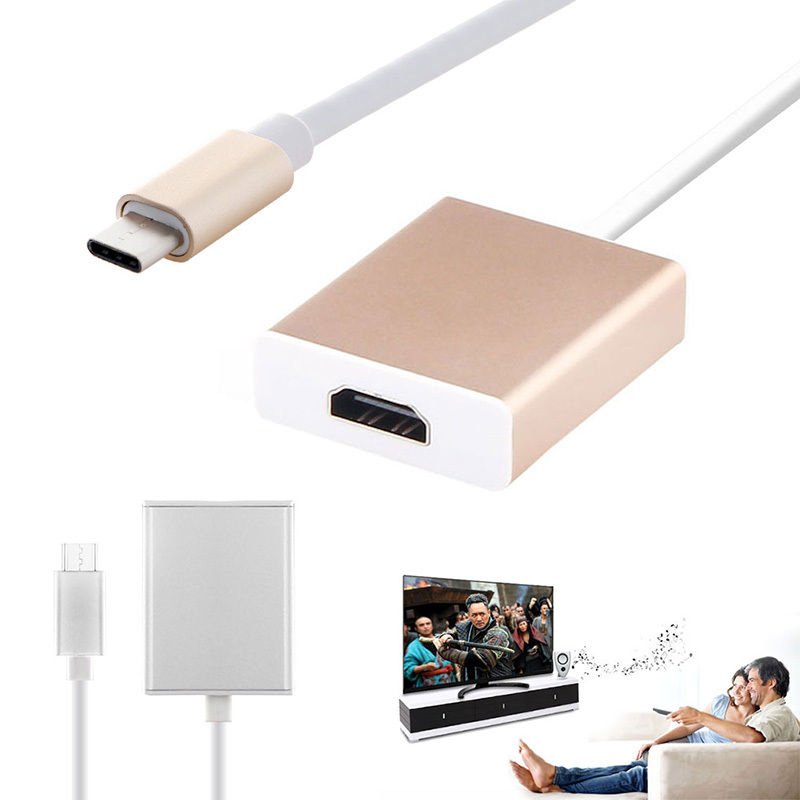Apple MacBook Pro Air Retina Universal Laptop Mobile Phone USB-C Type C USB 3.1 Male to 1080P HDMI 4Kx2K HDTV Adapter Cable kabelis pāreja