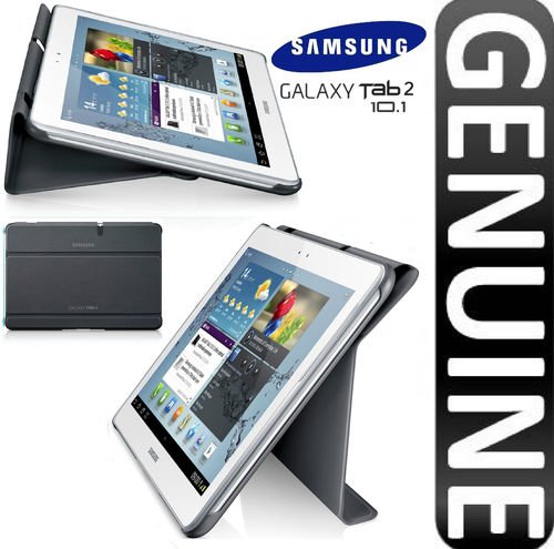 Samsung Galaxy Tab 2 10.1 P5100/P5110 EFC-1H8SGECSTD Diary Ultra Thin Book Cover Case Stand Dark grey gray black maks