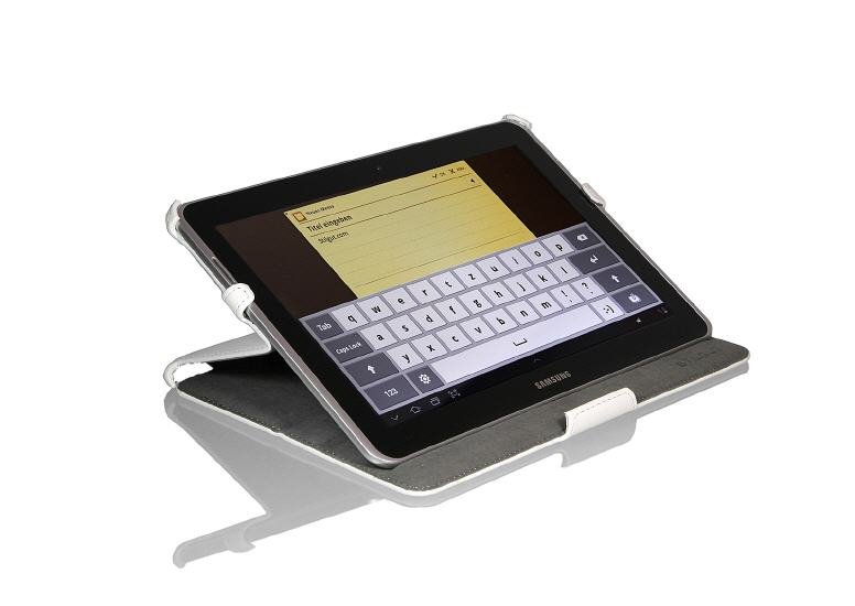 Samsung P5100/5110 Galaxy Tab 2 10.1 genuine leather case cover stand cellularline white maks soma stends 