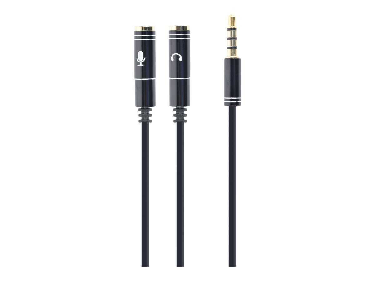 Adapter Stereo 3.5MM splitter audio+ microphone cable sockets 4 PIN