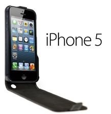Apple iPhone 5 Slim Executive Leather Flip Case Cover Black maks