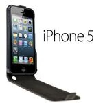 Apple iPhone 5 Slim Executive Leather Flip Case Cover Black maks