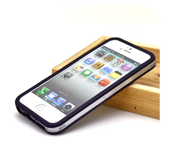 Apple iPhone 5 Bumper case cover clear black maks