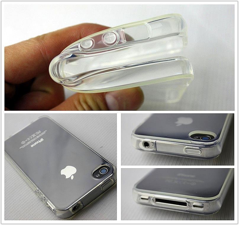 Apple iPhone 4/4S Silicone Soft Crystal Clear Back Case Bumper maks 