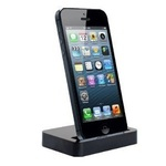Apple iPhone 5 Dock Charger Desktop Data Sync Cradle Mount Docking Station stand lādētājs black