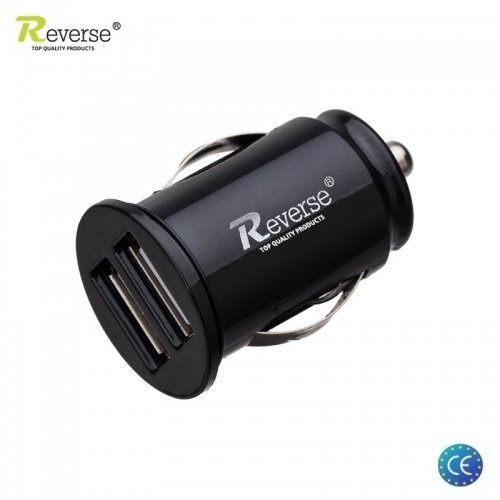 Reverse MT-C222 Super Mazs 2.1A / 1A 5V Auto 12V/24V Lādētājs ar 2 USB Ligzdām (Plan&scaron;etdatoram/Telefonam) Melns