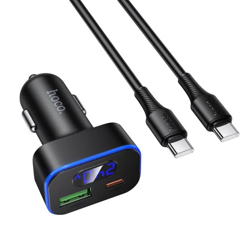 Car chargers Hoco car charger USB A + USB C PD QC 3.0 48W  + cable USB C
