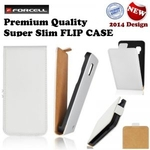 Forcell Slim Flip Case Sony Xperia Z LT36i telefona maks vertikāli atverams Balts