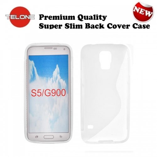 Telone Back Case S-Case gumijots telefona apvalks Samsung G900 Galaxy S5 Caurspīdīgs