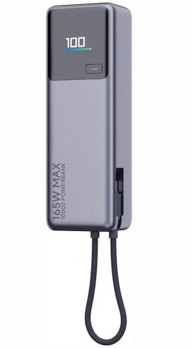 Power bank Xiaomi Powerbank 10000mAh QC PD 165W with built in USB C cable PB1165MI BHR9361GL LED display gray