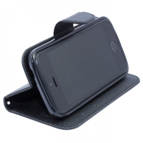 Telone Fancy Diary Book Case ar stendu Samsung J110 Galaxy J1 s&Auml;?niski atverams Melns