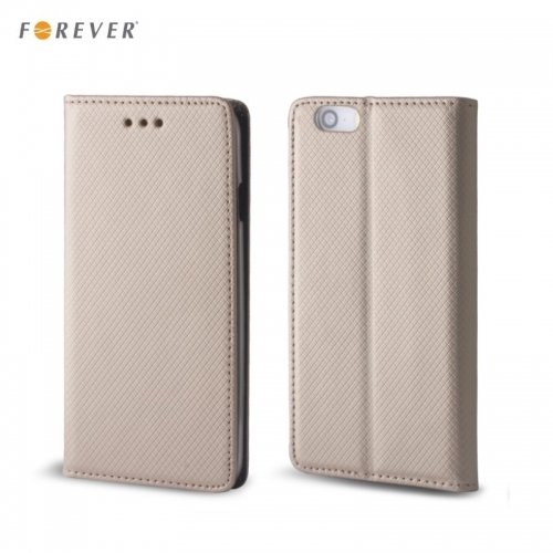 Forever Magnēstikas Fiksācijas Sāniski atverams maks bez klipša Samsung J710F Galaxy J7 Zeltains